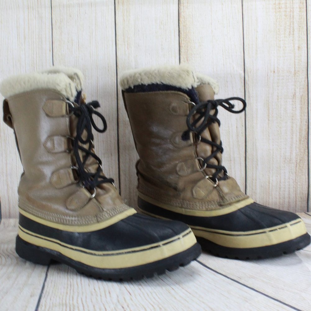 SOREL Caribou Lined Lace-up Winter Boots Size - Picture 2 of 10